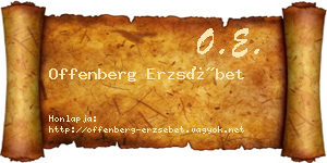 Offenberg Erzsébet névjegykártya